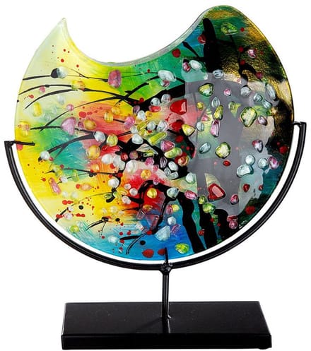 Glazen vaas happy klein - 32x37x10 cm - glas - decoratie vaas