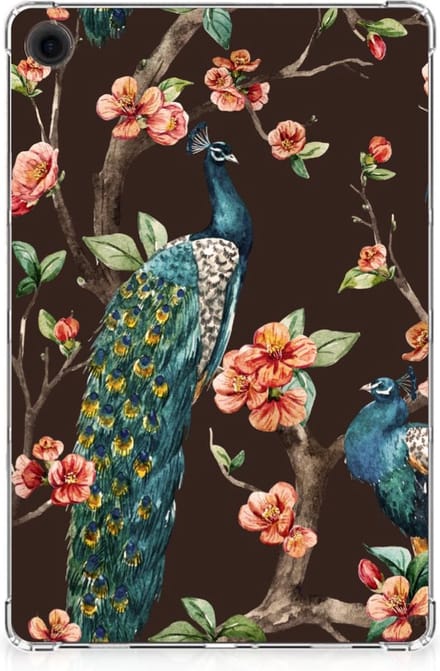Samsung Galaxy Tab A9 Plus Back Case Pauw met Bloemen