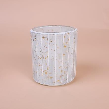 Diga Colmore Theelicht Wit Goud Mozaïek Glas Ø7 x 8 cm