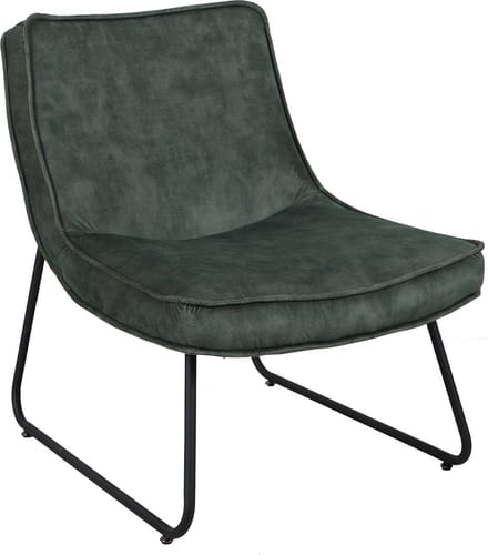 Bolt Edge Relaxstoel Velvet - Groene Fauteuil - Met armleuning - Voor Woonkamer