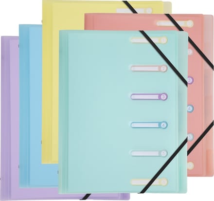 Exacompta 10x Sorteermap polypropyleen met 3 kleppen Chromalin Pastel 6 verdelingen - Geassorteerd - 56170E