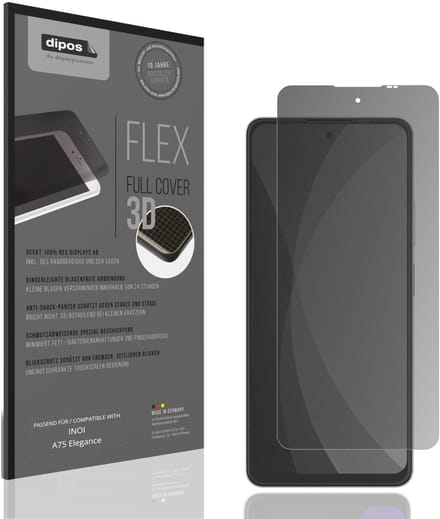 dipos FLEX – Matte Privacy Screenprotector geschikt voor INOI A75 Elegance | Volledige Schermbescherming | Case-Friendly