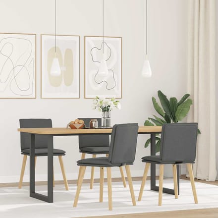 vidaXL - Eetkamerstoelen - 4 - st - stof - donkergrijs