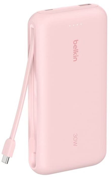 Belkin BoostCharge power bank - with integrated cable - 2 x USB-C USB - 30 Watt - MFI Certified - 20000 mAh