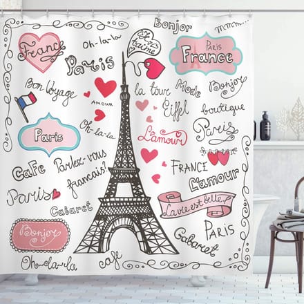 ABAKUHAUS Douchegordijn – Eiffeltoren Parijs – 175x200 cm – Polyester