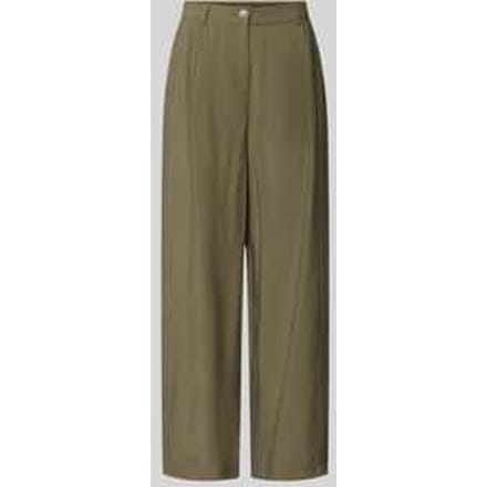 straight fit broek met bandplooien