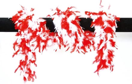 Boa gemeleerd 65gram 180cm lang rood/wit