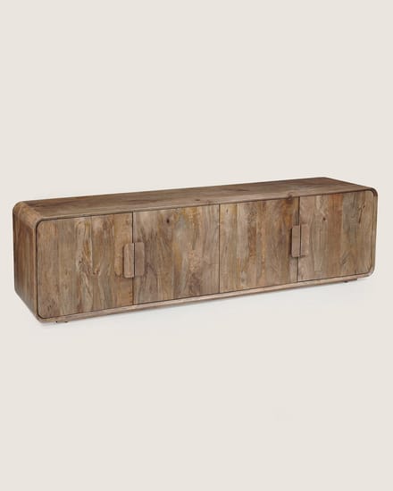 TV Meubel 200 cm Mangohout – 4 Deuren – Bruin – Landelijk