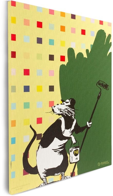 Banksy Graffiti - Canvas Schilderij 32x45 cm - Schilderijen Woonkamer