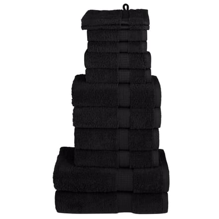 vidaXL - 12-delige - Handdoekenset - SOLUND - 600 - g/m² - zwart