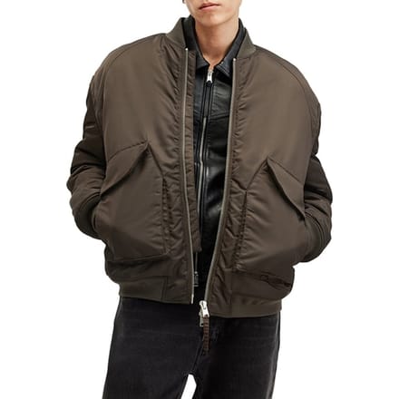 AllSaints Hawk Bomber Dull Khaki Green Taglia: M | Bomber Outlet | Uomo | Marrone