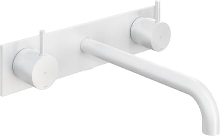 Hotbath Cobber - Wastafelmengkraan - zonder Waste - Laag - Wit - Inbouw - Messing - V08