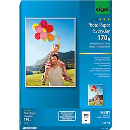 Inkjetfotopapier Sigel A4 - Everyday+ 170grs wit 100 vel