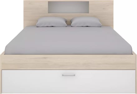 Vente-unique Bedframe hout natuurlijk licht, wit 140 x 190 cm