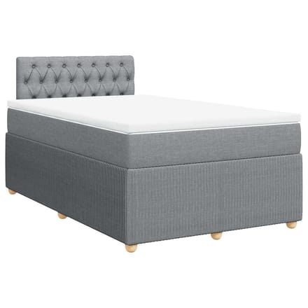 vidaXL - Boxspring - met - matras - stof - lichtgrijs - 120x190 - cm