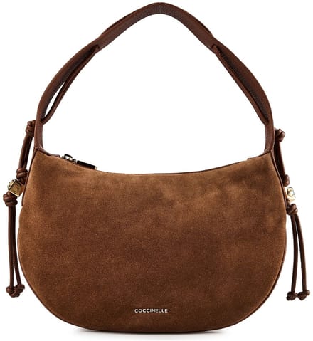 COCCINELLE Leren handtas schoudertas Thess Handbag Suede Le. / Grained Le. Cognac / Cognac Lichtbruin