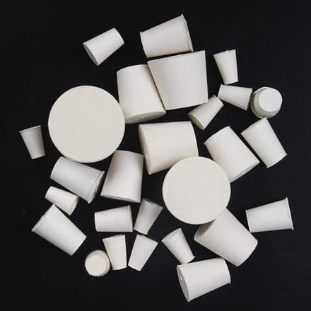 Set van 26 massieve rubberen stoppen voor laboratoriumgebruik - Assortiment van 11 maten