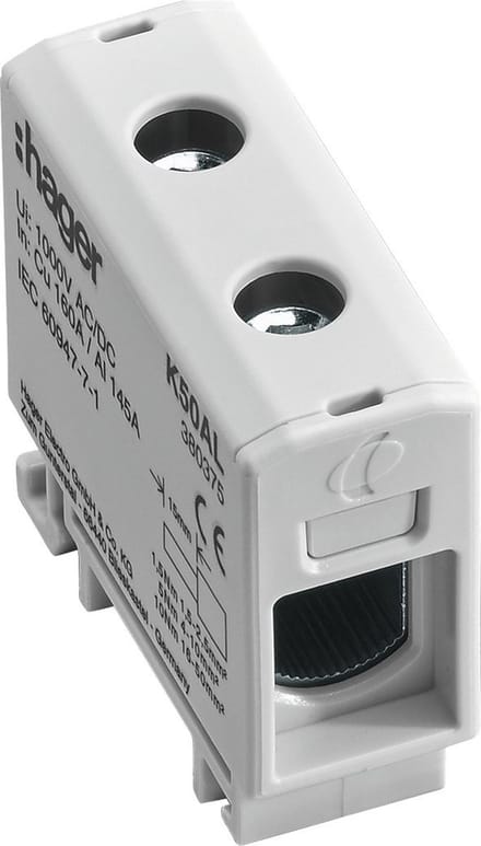 Hager Aansluitklem voor aluminium en koperleidingen, 2,5mm²-50mm², grijs K50AL
