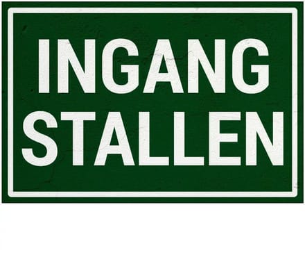 Ingang stallen bord | Sign Again materiaal | 18 x 12 cm