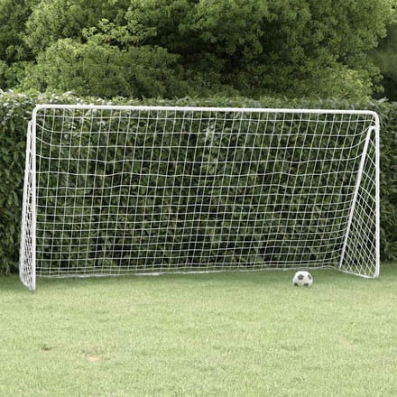 vidaXL - Voetbaldoel - met - net - 366x122x182 - cm - staal - wit
