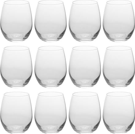 Excellent Houseware Drinkglazen - 12x stuks - 390 ml - waterglazen - sap