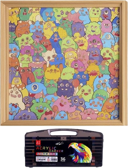 Puzzel Decoratie - Fotolijst Puzzel - Creatieve Ontspanning - Gladde Randen - 32 x 32 cm - Multicolor