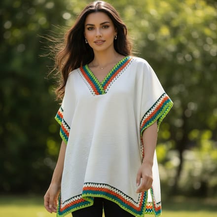 Dames Tuniek met Kleuraccent - Deep Green