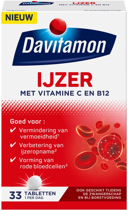 Davitamon - IJzer Met Vitamine B12 - 4 x 33 tabletten - Voordeelverpakking