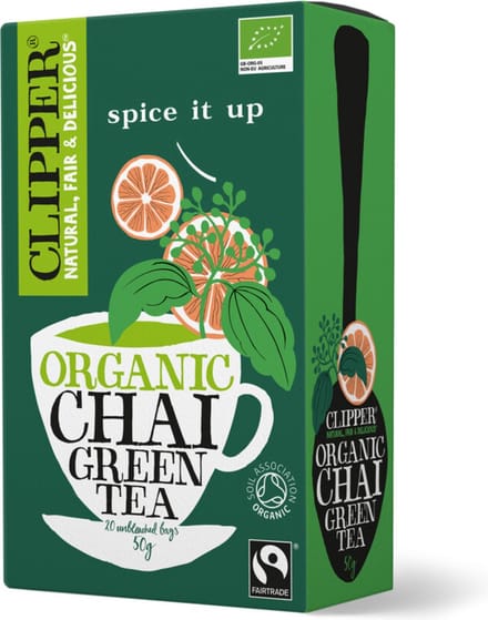 Clipper Chai Green Tea - kruidige groene thee met kaneel en kardemom - 20 stuks