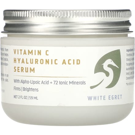 White Egret Personal Care, Vitamin C Hyaluronic Acid Serum, 2 fl oz (59 ml) gray