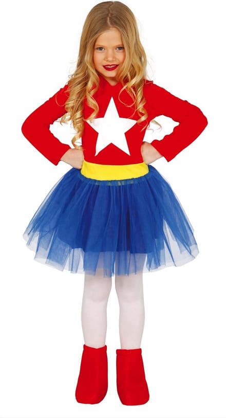 Fiestas Guirca Verkleedjurk Supergirl Meisjes Rood/blauw Mt 116
