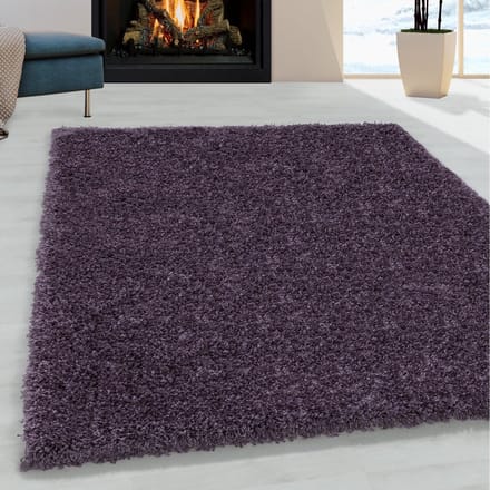 Flycarpets Azure Vloerkleed Paars - Effen - Hoogpolig - 140x200 cm