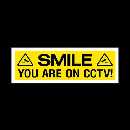 Waarschuwingssticker Camera - CCTV Beveiliging - Huis Beveiligen - Vrolijk Design - 5.9 x 2 cm