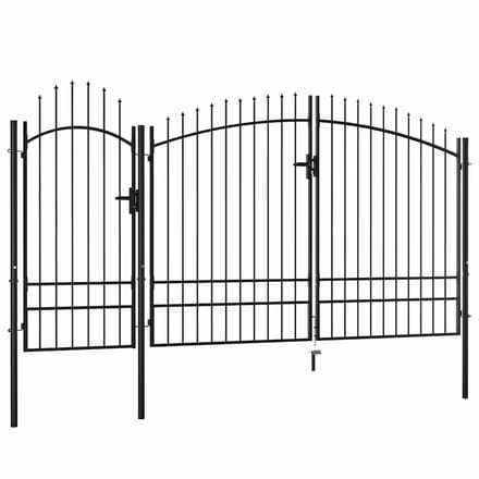 vidaXL - Tuinpoort - Woerden - staal - 1,95x4 - m - zwart