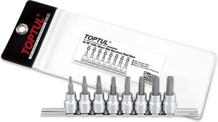 SET TORX OP RAIL DOPPEN 3/8 T15--T50