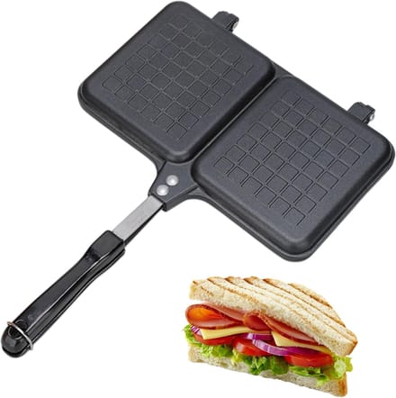 Sandwich Maker - Broodpers Grill - Snelle Maaltijden - Dubbel Paneel - 36 x 25 cm - Zwart