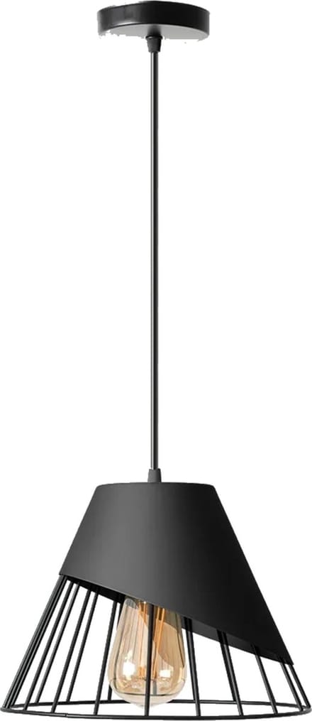 TooLight Moderne hanglamp - Ø 25 cm - Zwart - E27 fitting - Metaal en hout