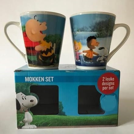Mokkenset van 2 Charlie Brown SNOOPY-mokken