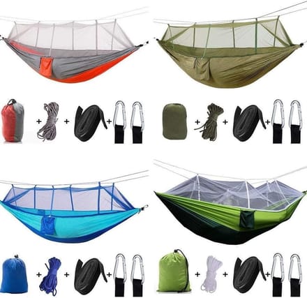 Kampeerhangmat - Hangmat Tent - Ontspannen Buiten - Met Muggennet - 2.6 x 1.4 Meter - Camouflage