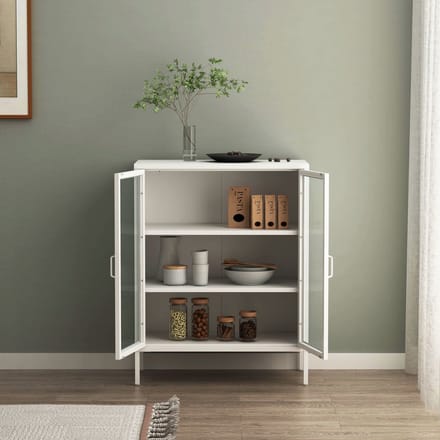 Vitrinekast Fauske 101,5x80x40 cm wit