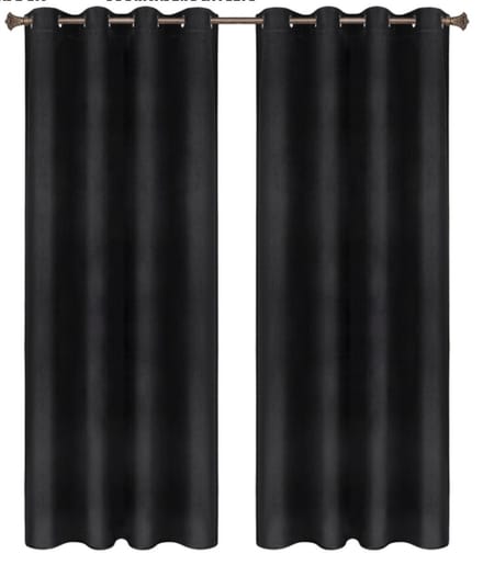 Gordijnen set - Zwart - Verduisterend - 140x245cm - Plooiband - Fluweel - Isolerend