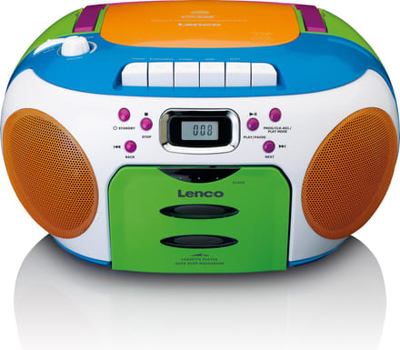 Lenco SCD-971 - Portable FM radio CD/Cassette player - Multi colour - FM - Stereo