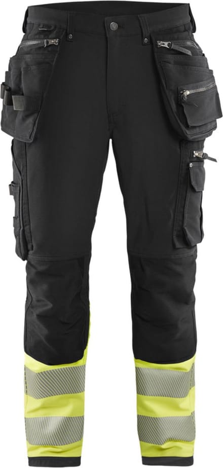 Blaklader High Vis 4-weg-stretch werkbroek 1993-1642 - Zwart/High Vis Geel - D112