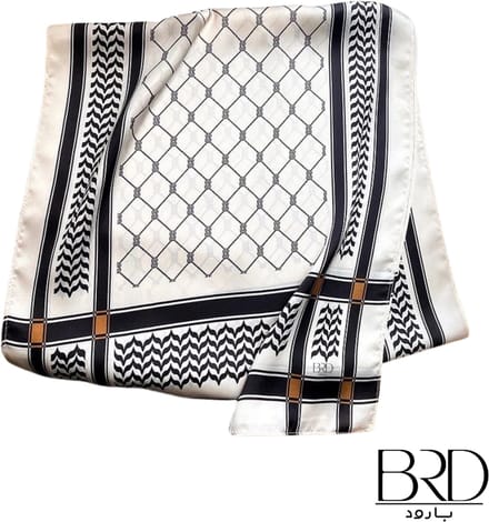 BRD® For Palestine | Smalle Satijnen Keffiyeh Sjaal Wit
