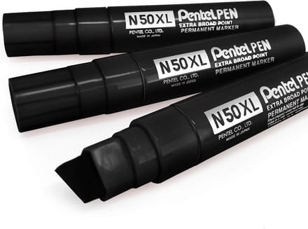 Pentel N50XL extra grote brede permanente marker - beitel tip - Pack van 3 - zwart