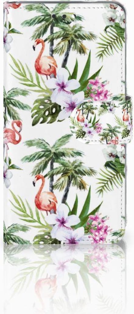 Nokia 3.1 (2018) Telefoonhoesje met Pasjes Flamingo Palms