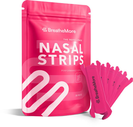 BreatheMore® Neusstrips - The Performance Series - neusspreider - Refill Pack - Roze - 30 stuks
