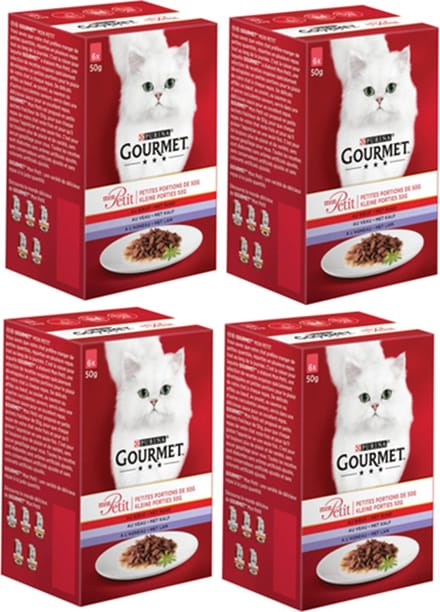 4x Gourmet Mon Petit - Vlees - Kattenvoer - 6x50g