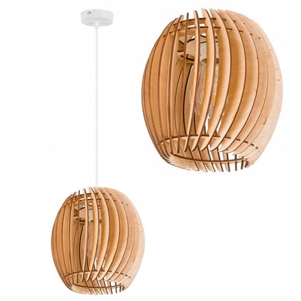 Houten Hanglamp E27 Retro Stijl - Verstelbare Hoogte