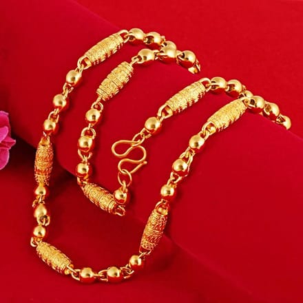 8mm Auto Bloem Olijf Kraal Transfer Kraal Messing Vacuüm Plating 24K Goud Ketting red